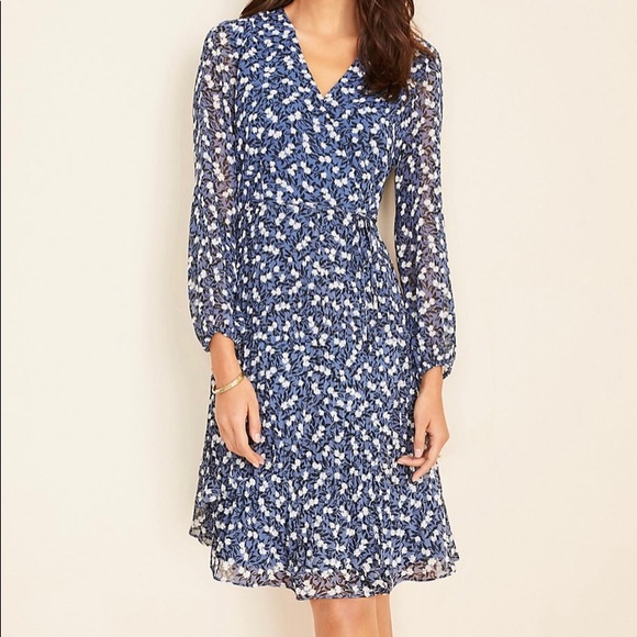 ann taylor floral wrap dress